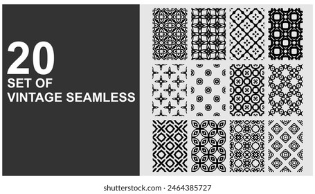 Decorative vintage Geometric floral seamless patterns minimalistic seamless patterns