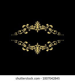  Decorative vintage gold thin dividers. Vintage elements for your design. Vector illustration.