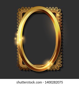 Decorative vintage golden frames and borders 