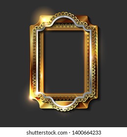 Decorative vintage golden frames and borders