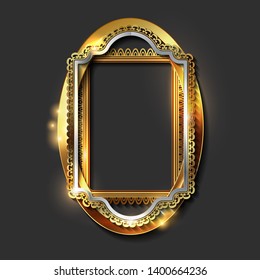 Decorative vintage golden frames and borders