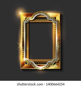 Decorative vintage golden frames and borders