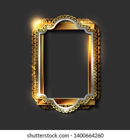 Decorative vintage golden frames and borders