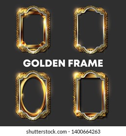 Decorative vintage golden frames and borders