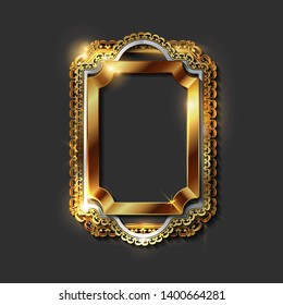 Decorative vintage golden frames and borders