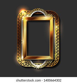 Decorative vintage golden frames and borders