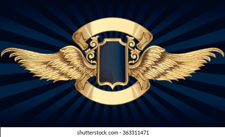 Decorative vintage golden insignia