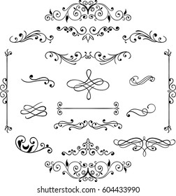 Decorative Vintage Graphic Frames And Borders Set Vector 