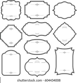 Decorative vintage graphic frames and borders set vector 