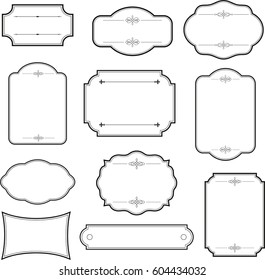 Decorative vintage graphic frames and borders set vector 