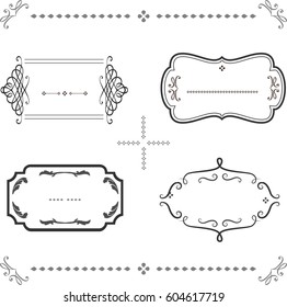 Decorative vintage graphic frames and borders set vector