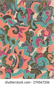 Decorative vintage handmade background. Vector illustration