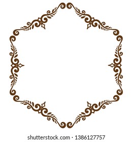 Decorative vintage horizontal frame with the place for your text in center. Vintage ornament greeting card template
