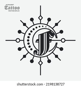 Decorative vintage initial letters F monogram. Suitable for tattoo studio