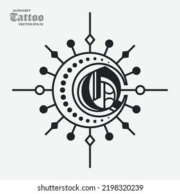 Decorative vintage initial letters Q monogram. Suitable for tattoo studio