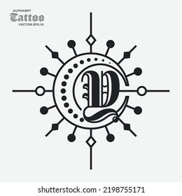 Decorative Vintage Initial Letters Y Monogram. Suitable For Tattoo Studio
