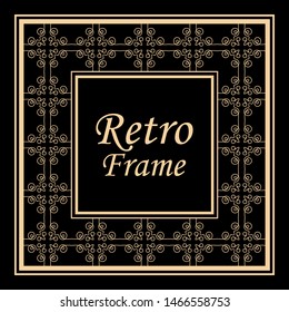 Decorative vintage modern art deco frame and border