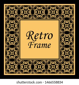 Decorative vintage modern art deco frame and border