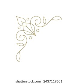 Decorative vintage ornament frame corner vector design element. Flourishes ornate border for text decoration on a certificate or wedding invitation card.