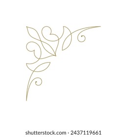 Decorative vintage ornament frame corner vector design element. Flourishes ornate border for text decoration on a certificate or wedding invitation card.