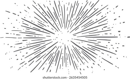 cadre d'ornement vintage décoratif, effet d'explosion dynamique avec des lignes rayonnantes et dispersées
