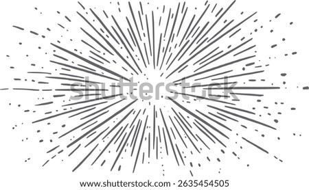 decorative vintage ornament frame, Dynamic explosion effect with radiating lines and scattered
