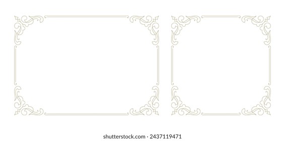 Decorative vintage ornament frame vector design element. Flourishes ornate border for text decoration on a certificate or wedding invitation card.