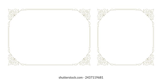 Decorative vintage ornament frame vector design element. Flourishes ornate border for text decoration on a certificate or wedding invitation card.