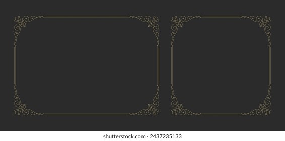 Decorative vintage ornament frame vector design element. Flourishes ornate border for text decoration on a certificate or wedding invitation card.