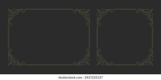 Decorative vintage ornament frame vector design element. Flourishes ornate border for text decoration on a certificate or wedding invitation card.