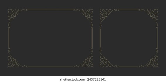 Elemento de diseño vectorial de marco decorativo vintage. Borde adornado para la decoración del texto en un certificado o tarjeta de invitación de boda.