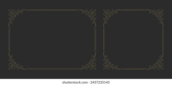 Decorative vintage ornament frame vector design element. Flourishes ornate border for text decoration on a certificate or wedding invitation card.