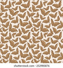 Decorative vintage  ornamental seamless pattern. Endless elegant texture with leaves. Tempate for design fabric, backgrounds, wrapping paper, package, covers