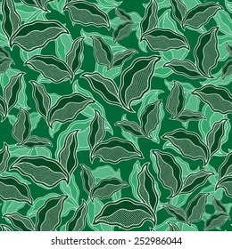 Decorative vintage  ornamental seamless pattern. Endless elegant texture with leaves. Tempate for design fabric, backgrounds, wrapping paper, package, covers