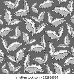 Decorative vintage  ornamental seamless pattern. Endless elegant texture with leaves. Tempate for design fabric, backgrounds, wrapping paper, package, covers