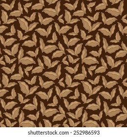 Decorative vintage  ornamental seamless pattern. Endless elegant texture with leaves. Tempate for design fabric, backgrounds, wrapping paper, package, covers