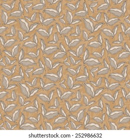 Decorative vintage  ornamental seamless pattern. Endless elegant texture with leaves. Tempate for design fabric, backgrounds, wrapping paper, package, covers