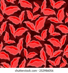 Decorative vintage ornamental seamless spring pattern. Endless elegant texture with leaves. Tempate for design fabric, backgrounds, wrapping paper, package, covers