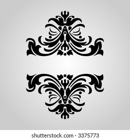Decorative Vintage Ornate Banner. Vector Illustration. No Meshes