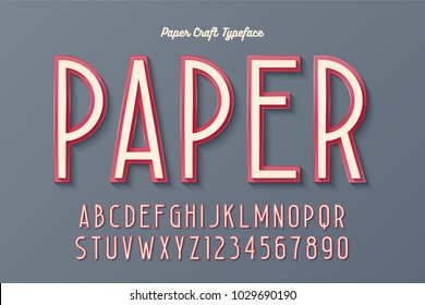 Decorative vintage paper craft typeface, font, typeface design. Easy Swatch color control