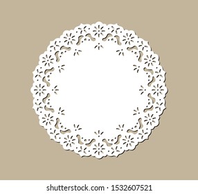 Decorative Vintage Paper Doily (Doyley) Design, Laser Cutting Template