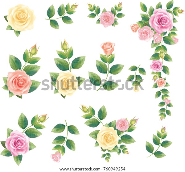 Decorative Vintage Rose Bud Vector Set Stock Vector (Royalty Free ...