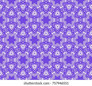 Decorative vintage seamless geometric pattern with floral lace ornament. vector illustration