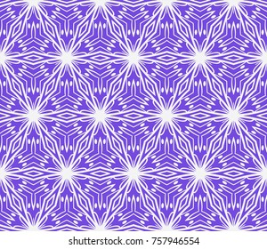Decorative vintage seamless geometric pattern with floral lace ornament. vector illustration