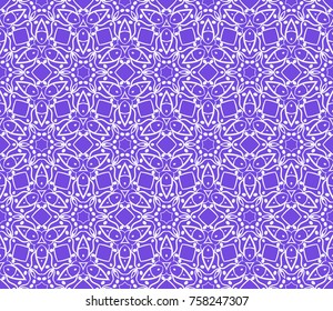 Decorative vintage seamless geometric pattern with floral lace ornament. vector illustration