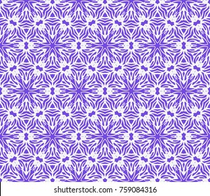 Decorative vintage seamless geometric pattern with floral lace ornament. vector illustration