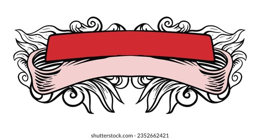Decorative vintage set of thin calligraphic elements: 
borders, frames, dividers, ornaments, page decoration.
Combinations for retro design, greeting cards,
certificates and invitations 
Ribbon banner