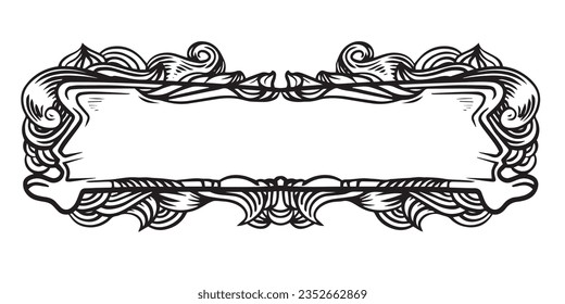 Decorative vintage set of thin calligraphic elements: 
borders, frames, dividers, ornaments, page decoration.
Combinations for retro design, greeting cards,
certificates and invitations 
Ribbon banner