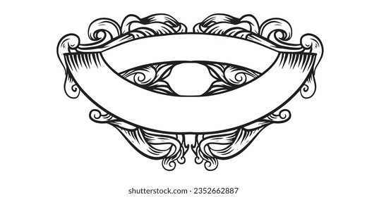 Decorative vintage set of thin calligraphic elements: 
borders, frames, dividers, ornaments, page decoration.
Combinations for retro design, greeting cards,
certificates and invitations 
Ribbon banner