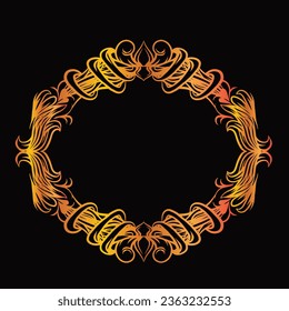 Decorative vintage set of thin calligraphic elements: 
borders, frames, dividers, ornaments, page decoration.
Combinations for retro design, greeting cards,
Islamic vintage ornament